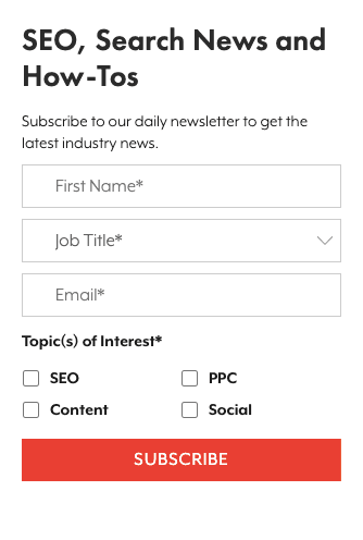Subscription form SEJ